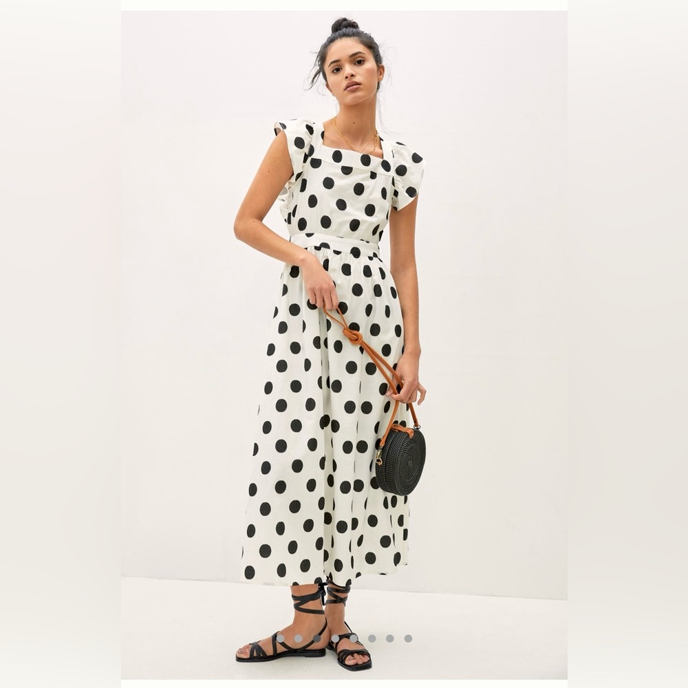 Anthropologie Black and White Polka Dot Dress